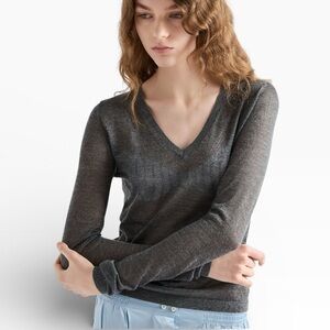 Authentic Prada Wool & Silk V-Neck Pullover